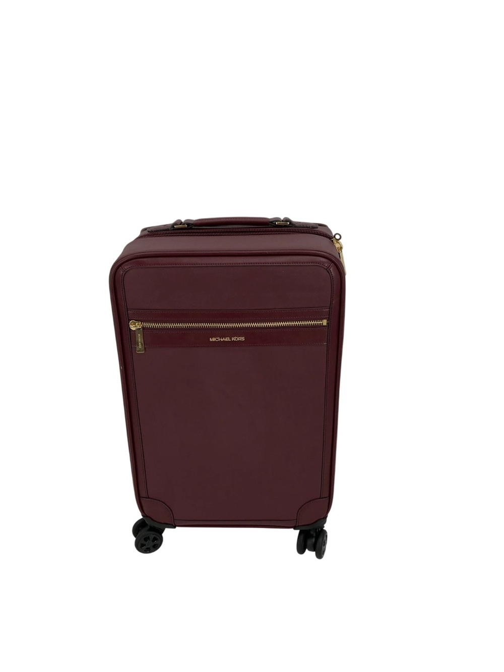Michael Kors Men's Maroon Soft-Sided Carry-On with Gold Hardware